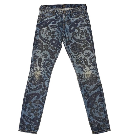 Citizens Of Humanity Denim - Citizens of humanity Avedon blue paisley skinny stretchy jeans size 28 women's